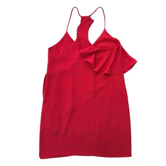 Ruffled Racerback Red Party Cocktail Dress size XS - Picture 4 of 6
